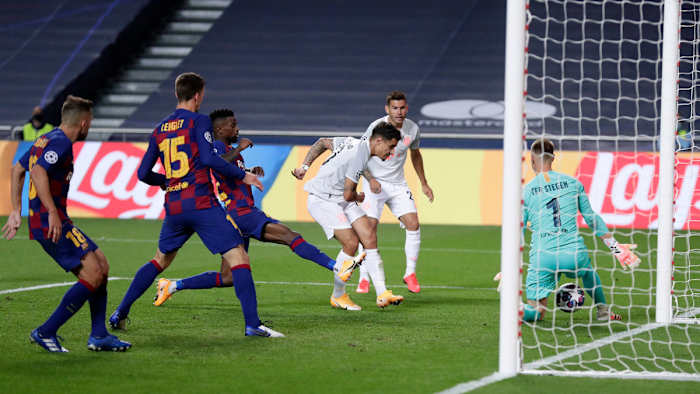 Coutinho scores against Barcelona for Bayern Munich